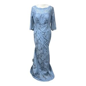 Bridess Lace Whimsical Mother of the Bride‎ Victorian Women's Blue Elegant
